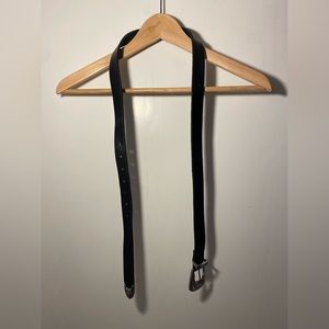 B-Low Black Genuine Leather Belt- Large